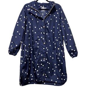 Joules | US 8 | Navy and White Polka Dot Raincoat | Right as Rain Collection